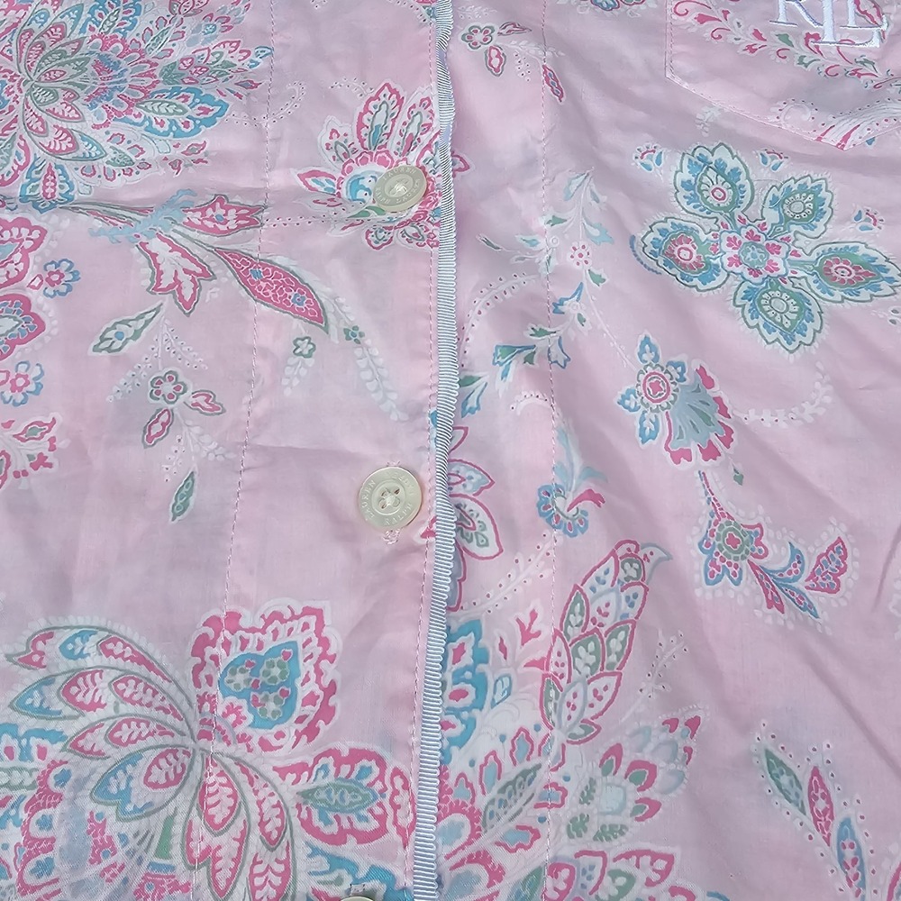 LAUREN Ralph Lauren Pink Pajama Set Women's Size XL Paisley Flowers NWT ($74.00) - Picture 9 of 14